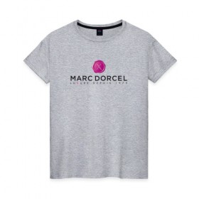 Женская футболка хлопок с принтом MARC DORCEL , 100% хлопок | прямой крой, круглый вырез горловины, длина до линии бедер, слегка спущенное плечо | 