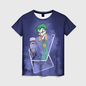 Женская футболка 3D с принтом Joker from cards , 100% полиэфир ( синтетическое хлопкоподобное полотно) | прямой крой, круглый вырез горловины, длина до линии бедер | batman | dc | dc джокер | detective comics | harley | joker | shtatjoker | the joker | бетмен | джокер | злодей | харли