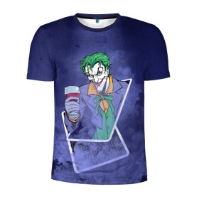 Мужская футболка 3D спортивная с принтом Joker from cards , 100% полиэстер с улучшенными характеристиками | приталенный силуэт, круглая горловина, широкие плечи, сужается к линии бедра | batman | dc | dc джокер | detective comics | harley | joker | shtatjoker | the joker | бетмен | джокер | злодей | харли