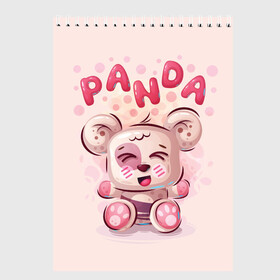 Скетчбук с принтом PANDA , 100% бумага
 | 48 листов, плотность листов — 100 г/м2, плотность картонной обложки — 250 г/м2. Листы скреплены сверху удобной пружинной спиралью | bear | bright | funny | panda | веселый | забавный | мишка | панда | прикольный | смешной | яркий