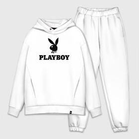 Мужской костюм хлопок OVERSIZE с принтом Playboy ,  |  | brazzers | cекс | merch | new sensations | playboy | private | tushy | бразерс | мерч | плейбой