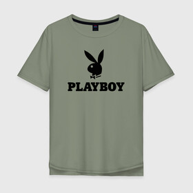 Мужская футболка хлопок Oversize с принтом Playboy , 100% хлопок | свободный крой, круглый ворот, “спинка” длиннее передней части | brazzers | cекс | merch | new sensations | playboy | private | tushy | бразерс | мерч | плейбой