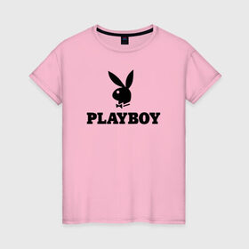 Женская футболка хлопок с принтом Playboy , 100% хлопок | прямой крой, круглый вырез горловины, длина до линии бедер, слегка спущенное плечо | brazzers | cекс | merch | new sensations | playboy | private | tushy | бразерс | мерч | плейбой