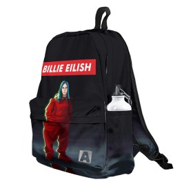 Рюкзак 3D с принтом BILLIE EILISH , 100% полиэстер | лямки с регулируемой длиной, сверху петелька, чтобы рюкзак можно было повесить на вешалку. Основное отделение закрывается на молнию, как и внешний карман. Внутри два дополнительных кармана, один из которых закрывается на молнию. По бокам два дополнительных кармашка | bad guy | billie | eilish | ocean eyes | айлиш | билли | девушка | певица | эйлиш