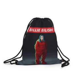 Рюкзак-мешок 3D с принтом BILLIE EILISH , 100% полиэстер | плотность ткани — 200 г/м2, размер — 35 х 45 см; лямки — толстые шнурки, застежка на шнуровке, без карманов и подкладки | bad guy | billie | eilish | ocean eyes | айлиш | билли | девушка | певица | эйлиш