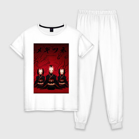 Женская пижама хлопок с принтом Babymetal art , 100% хлопок | брюки и футболка прямого кроя, без карманов, на брюках мягкая резинка на поясе и по низу штанин | heavy | japan | kawaii | metal | music | rock | кавай | метал | музыка | рок | хэви | япония