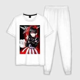 Мужская пижама хлопок с принтом Babymetal anime , 100% хлопок | брюки и футболка прямого кроя, без карманов, на брюках мягкая резинка на поясе и по низу штанин
 | Тематика изображения на принте: anime | heavy | japan | kawaii | metal | music | rock | аниме | кавай | метал | музыка | рок | хэви | япония