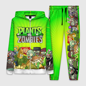Женский костюм 3D с принтом PLANTS VS ZOMBIES ,  |  | plants and zombies | plants vs zombies | зомби | игры | растения | растения против зомби