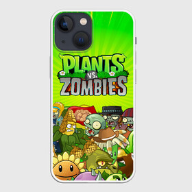 Чехол для iPhone 13 mini с принтом PLANTS VS ZOMBIES ,  |  | plants and zombies | plants vs zombies | зомби | игры | растения | растения против зомби