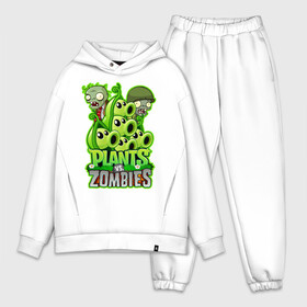 Мужской костюм хлопок OVERSIZE с принтом PLANTS VS ZOMBIES ,  |  | plants and zombies | plants vs zombies | зомби | игры | растения | растения против зомби