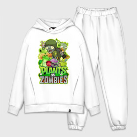 Мужской костюм хлопок OVERSIZE с принтом PLANTS VS ZOMBIES ,  |  | plants and zombies | plants vs zombies | зомби | игры | растения | растения против зомби