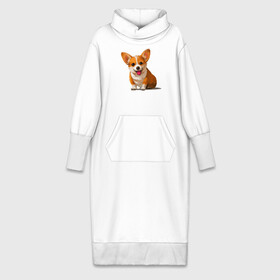 Платье удлиненное хлопок с принтом Корги ,  |  | вельш корги | домашние животные | корги | пес | собака | собачнику | щенок