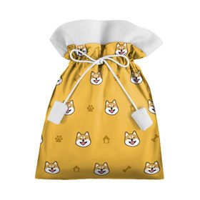 Подарочный 3D мешок с принтом Сиба-ину. Акита-ину. (Жёлтая) , 100% полиэстер | Размер: 29*39 см | сиба ину