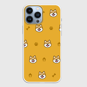 Чехол для iPhone 13 Pro Max с принтом Сиба ину. Акита ину. (Жёлтая) ,  |  | Тематика изображения на принте: сиба ину