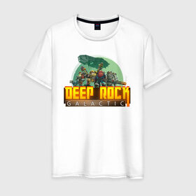 Мужская футболка хлопок с принтом Deep Rock Galactic , 100% хлопок | прямой крой, круглый вырез горловины, длина до линии бедер, слегка спущенное плечо. | deep rock galactic dwarf гном