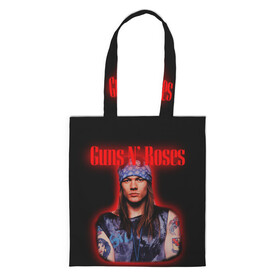 Шоппер 3D с принтом Guns n roses + Спина  , 100% полиэстер | Плотность: 200 г/м2; Размер: 34×35 см; Высота лямок: 30 см | axl rose | geffen records | gnr | guns | rock | roses | slash | гансы | пистолеты | розы | рок | слеш | эксл роуз