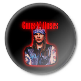 Значок с принтом Guns n roses + Спина  ,  металл | круглая форма, металлическая застежка в виде булавки | axl rose | geffen records | gnr | guns | rock | roses | slash | гансы | пистолеты | розы | рок | слеш | эксл роуз