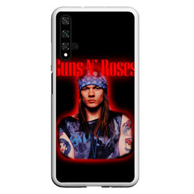 Чехол для Honor 20 с принтом Guns n roses + Спина , Силикон | Область печати: задняя сторона чехла, без боковых панелей | axl rose | geffen records | gnr | guns | rock | roses | slash | гансы | пистолеты | розы | рок | слеш | эксл роуз