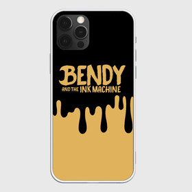 Чехол для iPhone 12 Pro с принтом Bendy And The Ink Machine , силикон | область печати: задняя сторона чехла, без боковых панелей | bendy | bendy and the ink machine | бенди | бени | бенни | детская | детям | игра | капли | компьютерная игра | краска | машина | подтеки | розовая | ужастик