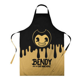 Фартук 3D с принтом Bendy And The Ink Machine , 100% полиэстер | общий размер — 65 х 85 см, ширина нагрудника — 26 см, горловина — 53 см, длина завязок — 54 см, общий обхват в поясе — 173 см. Принт на завязках и на горловине наносится с двух сторон, на основной части фартука — только с внешней стороны | bendy | bendy and the ink machine | бенди | бени | бенни | детская | детям | игра | капли | компьютерная игра | краска | машина | подтеки | розовая | ужастик