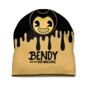 Шапка 3D с принтом Bendy And The Ink Machine , 100% полиэстер | универсальный размер, печать по всей поверхности изделия | Тематика изображения на принте: bendy | bendy and the ink machine | бенди | бени | бенни | детская | детям | игра | капли | компьютерная игра | краска | машина | подтеки | розовая | ужастик