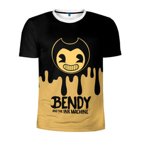 Мужская футболка 3D спортивная с принтом Bendy And The Ink Machine , 100% полиэстер с улучшенными характеристиками | приталенный силуэт, круглая горловина, широкие плечи, сужается к линии бедра | Тематика изображения на принте: bendy | bendy and the ink machine | бенди | бени | бенни | детская | детям | игра | капли | компьютерная игра | краска | машина | подтеки | розовая | ужастик