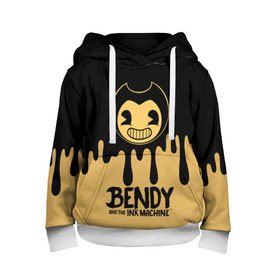 Детская толстовка 3D с принтом Bendy And The Ink Machine , 100% полиэстер | двухслойный капюшон со шнурком для регулировки, мягкие манжеты на рукавах и по низу толстовки, спереди карман-кенгуру с мягким внутренним слоем | bendy | bendy and the ink machine | бенди | бени | бенни | детская | детям | игра | капли | компьютерная игра | краска | машина | подтеки | розовая | ужастик