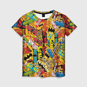 Женская футболка 3D с принтом Batman logos , 100% полиэфир ( синтетическое хлопкоподобное полотно) | прямой крой, круглый вырез горловины, длина до линии бедер | bat man | batman | batman comics | caped crusader | dark knight | shtatbat | бетмен | брюс уэйн | бэт мен | бэтмен | тёмный рыцарь