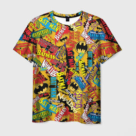 Мужская футболка 3D с принтом Batman logos , 100% полиэфир | прямой крой, круглый вырез горловины, длина до линии бедер | bat man | batman | batman comics | caped crusader | dark knight | shtatbat | бетмен | брюс уэйн | бэт мен | бэтмен | тёмный рыцарь