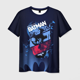 Мужская футболка 3D с принтом Gotham City Batman , 100% полиэфир | прямой крой, круглый вырез горловины, длина до линии бедер | bat man | batman | batman comics | caped crusader | dark knight | shtatbat | бетмен | брюс уэйн | бэт мен | бэтмен | тёмный рыцарь
