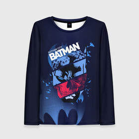 Женский лонгслив 3D с принтом Gotham City Batman , 100% полиэстер | длинные рукава, круглый вырез горловины, полуприлегающий силуэт | bat man | batman | batman comics | caped crusader | dark knight | shtatbat | бетмен | брюс уэйн | бэт мен | бэтмен | тёмный рыцарь