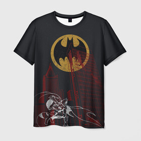 Мужская футболка 3D с принтом Batman , 100% полиэфир | прямой крой, круглый вырез горловины, длина до линии бедер | bat man | batman | batman comics | caped crusader | dark knight | shtatbat | бетмен | брюс уэйн | бэт мен | бэтмен | тёмный рыцарь
