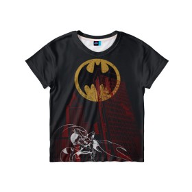 Детская футболка 3D с принтом Batman , 100% гипоаллергенный полиэфир | прямой крой, круглый вырез горловины, длина до линии бедер, чуть спущенное плечо, ткань немного тянется | bat man | batman | batman comics | caped crusader | dark knight | shtatbat | бетмен | брюс уэйн | бэт мен | бэтмен | тёмный рыцарь