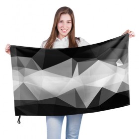 Флаг 3D с принтом GRAY&BLACK , 100% полиэстер | плотность ткани — 95 г/м2, размер — 67 х 109 см. Принт наносится с одной стороны | 