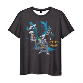 Мужская футболка 3D с принтом Batman classic , 100% полиэфир | прямой крой, круглый вырез горловины, длина до линии бедер | bat man | batman | batman comics | caped crusader | comics | dark knight | shtatbat | бетмен | брюс уэйн | бэт мен | бэтмен | тёмный рыцарь