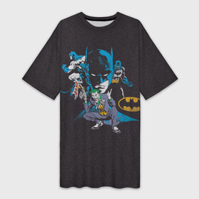 Платье-футболка 3D с принтом Batman classic ,  |  | Тематика изображения на принте: bat man | batman | batman comics | caped crusader | comics | dark knight | shtatbat | бетмен | брюс уэйн | бэт мен | бэтмен | тёмный рыцарь