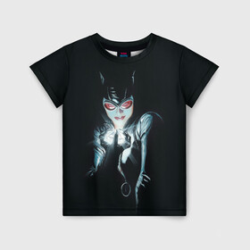 Детская футболка 3D с принтом Catwoman , 100% гипоаллергенный полиэфир | прямой крой, круглый вырез горловины, длина до линии бедер, чуть спущенное плечо, ткань немного тянется | cat woman | catwoman | selina kyle | shtatbat | женщина кошка | кэт вуман