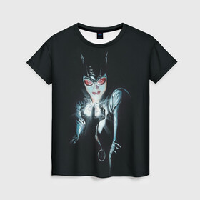 Женская футболка 3D с принтом Catwoman , 100% полиэфир ( синтетическое хлопкоподобное полотно) | прямой крой, круглый вырез горловины, длина до линии бедер | cat woman | catwoman | selina kyle | shtatbat | женщина кошка | кэт вуман