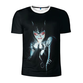 Мужская футболка 3D спортивная с принтом Catwoman , 100% полиэстер с улучшенными характеристиками | приталенный силуэт, круглая горловина, широкие плечи, сужается к линии бедра | cat woman | catwoman | selina kyle | shtatbat | женщина кошка | кэт вуман