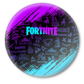 Значок с принтом FORTNITE | ФОРТНАЙТ ,  металл | круглая форма, металлическая застежка в виде булавки | fortnite | fortnite 2 | fortnite x маршмелло | ikonik | marshmello | ninja | ninja streamer | иконик | ниндзя | фортнайт | фортнайт 2 | фортнайт глава 2