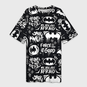 Платье-футболка 3D с принтом Batman ,  |  | Тематика изображения на принте: bat man | batman | batman comics | caped crusader | comics | dark knight | shtatbat | бетмен | брюс уэйн | бэт мен | бэтмен | тёмный рыцарь