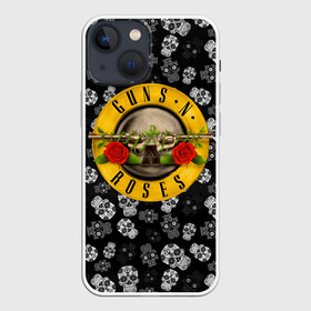 Чехол для iPhone 13 mini с принтом Guns n roses ,  |  | axl rose | geffen records | gnr | guns | rock | roses | slash | гансы | пистолеты | розы | рок | слеш | эксл роуз