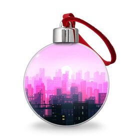 Ёлочный шар с принтом CITY , Пластик | Диаметр: 77 мм | bright | colorful | neon | retro | urban | vintage | винтаж | город | неон | ретро | ретро неон