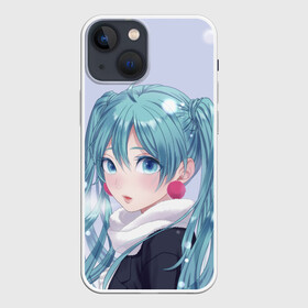 Чехол для iPhone 13 mini с принтом Hatsune Miku. Winter ,  |  | Тематика изображения на принте: anime | aquamarin | aquamarine | everlasting | hatsune | j pop | miku | projectdiva | singer | snow | summer | vocaloid | аквамарин | аниме | вокалоид | мику | певица | хацуне | хацунэ