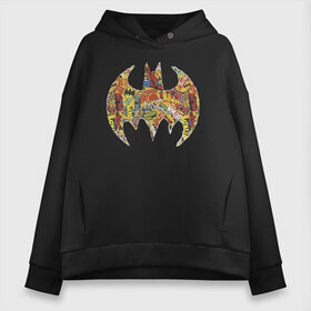 Женское худи Oversize хлопок с принтом BAT logo , френч-терри — 70% хлопок, 30% полиэстер. Мягкий теплый начес внутри —100% хлопок | боковые карманы, эластичные манжеты и нижняя кромка, капюшон на магнитной кнопке | Тематика изображения на принте: bat man | batman | batman comics | caped crusader | comics | dark knight | shtatbat | бетмен | брюс уэйн | бэт мен | бэтмен | тёмный рыцарь