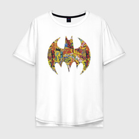 Мужская футболка хлопок Oversize с принтом BAT logo , 100% хлопок | свободный крой, круглый ворот, “спинка” длиннее передней части | bat man | batman | batman comics | caped crusader | comics | dark knight | shtatbat | бетмен | брюс уэйн | бэт мен | бэтмен | тёмный рыцарь