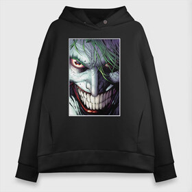 Женское худи Oversize хлопок с принтом Joker , френч-терри — 70% хлопок, 30% полиэстер. Мягкий теплый начес внутри —100% хлопок | боковые карманы, эластичные манжеты и нижняя кромка, капюшон на магнитной кнопке | joker | shtatjoker | артур флек | джокер | жокир