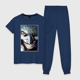 Женская пижама хлопок с принтом Joker , 100% хлопок | брюки и футболка прямого кроя, без карманов, на брюках мягкая резинка на поясе и по низу штанин | joker | shtatjoker | артур флек | джокер | жокир