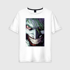 Женская футболка хлопок Oversize с принтом Joker , 100% хлопок | свободный крой, круглый ворот, спущенный рукав, длина до линии бедер
 | joker | shtatjoker | артур флек | джокер | жокир