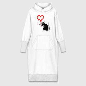 Платье удлиненное хлопок с принтом BANKSY ,  |  | banksy | heart | бэнкси | сердце